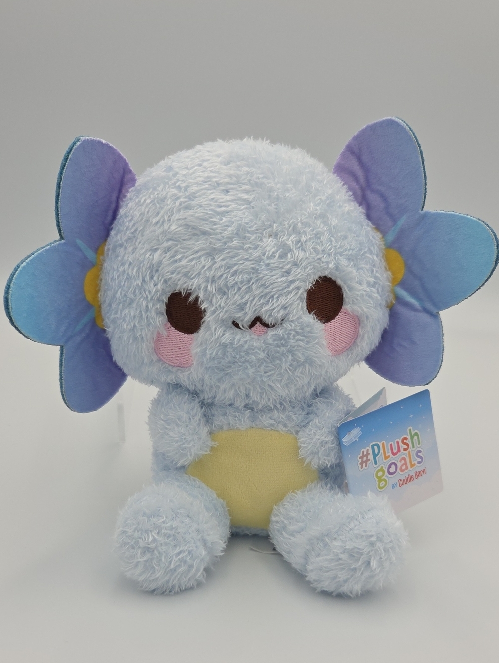PlushGoals Cuddle Barn Blue Axolotl Forget Me Not Flower Plush Round 1 Prize
